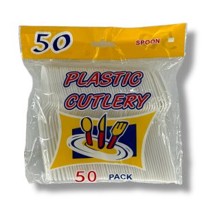 Plastic Table Spoon White 50's