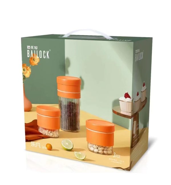 Bailock Glass Canister set 3pc