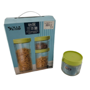 Glass Canister set 3pc