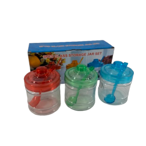 Glass jar set 3 piece