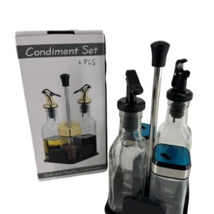 Glass Condiment 4 Piece