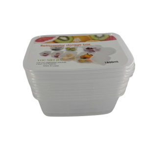 Plastic Lunchbox Rectangle 4pc