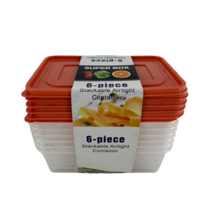 Plastic Container Rectangle 6pc