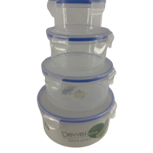 Plastic Clip Container Round 4pc