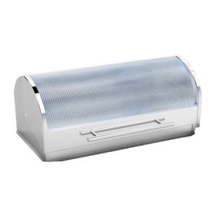 Totally Home Stainless Steel Breadbin Glass Top