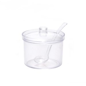 Acrylic spice container with spoon