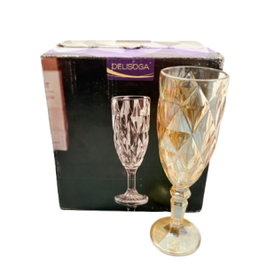 Glass Goblet Tumbler Gold 6 Piece
