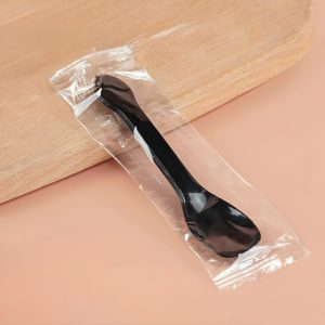 Plastic Ice Cream Spoon 50's Black