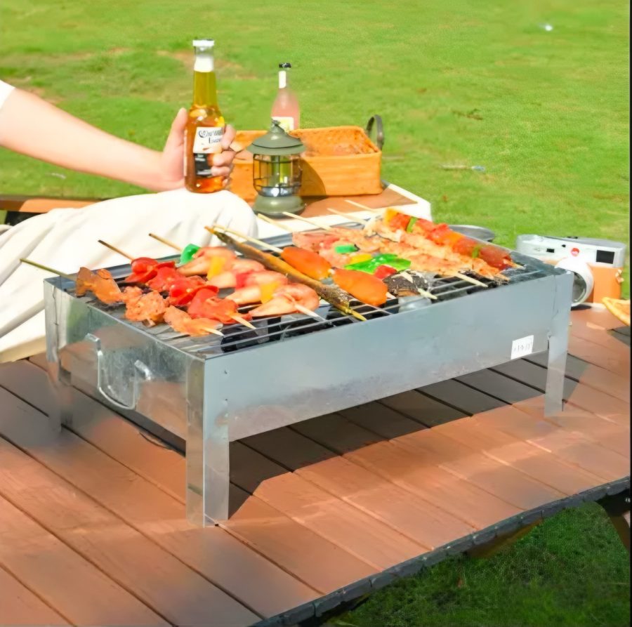 Mini Galvanised Table Top Braai Stand