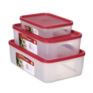 Plastic Container Rectangle 3pc