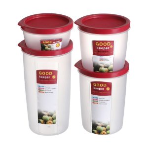 Plastic Container Round 4pc