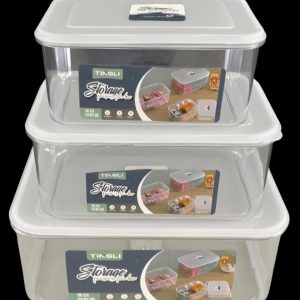 Plastic Container Rectangle 3pc