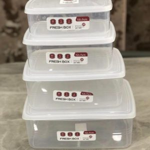 Plastic Container Rectangle 4pc