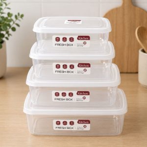 Plastic Container Rectangle 4pc